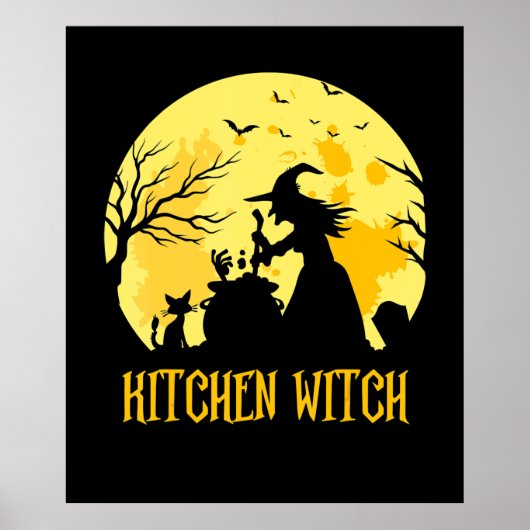 Poster Chef cuisine cadeau halloween | sorcière cuisine (Devant)
