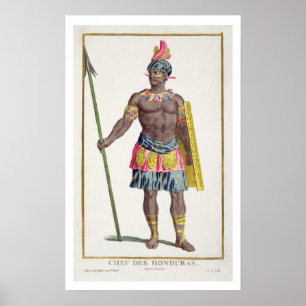 Poster Chef du Honduras, 1780 (gravure colorée)