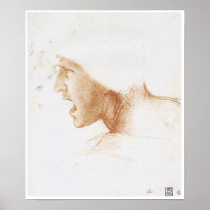 Poster Chef d'un homme qui crie, Léonard de Vinci
