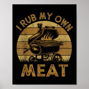Poster Chef Papa I Rub My Prown Meat Bbq Funny Barbeque