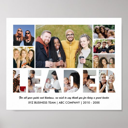 Poster Chef Photo Collage Retraité Boss Farewell Party (Devant)