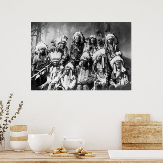 Poster Chef Red Cloud Avec D'Autres Chefs : 1899 (Cuisine)