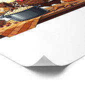 Poster Chef rétro Turquie Thanksgiving classique T-shirt (Coin)