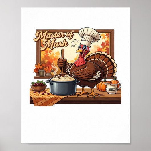 Poster Chef rétro Turquie Thanksgiving classique T-shirt (Devant)