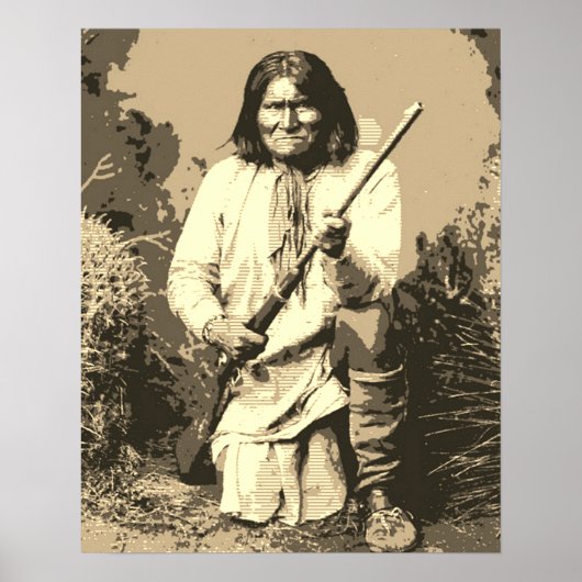 Poster Chef Sepia Geronimo Pop Art (Devant)