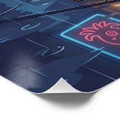 Poster Chef Shiba's Neon Takoyaki Stand (Coin)