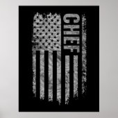 Poster Chef USA Flag Distressed design (Devant)