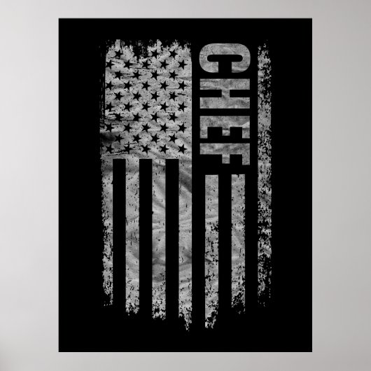 Poster Chef USA Flag Distressed design (Devant)