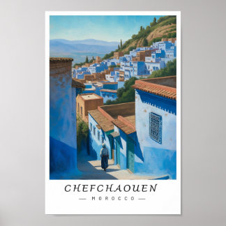 Poster Chefchaouen Maroc Art Mural, Ville Bleue