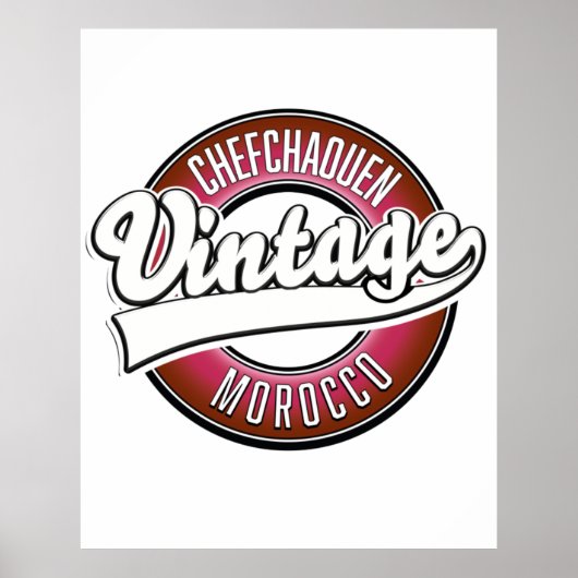 Poster chefchaouen morocco logo vintage (Devant)