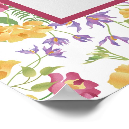 Poster Chéma hébreu Prière Fleurs de printemps Art rose j (Coin)