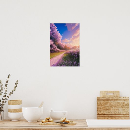 Poster Chemin couvert par Sakura (Cuisine)