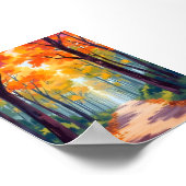 Poster Chemin d'automne peinture de feuillage d'automne (Coin)