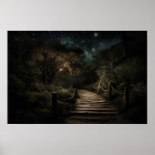 Poster Chemin de bois sinueux à travers la forêt de vallé (Devant)