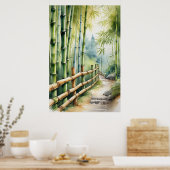Poster Chemin de clôture en bois au milieu du bambou (Cuisine)
