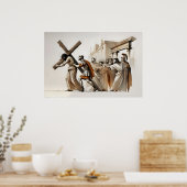 Poster Chemin de Croix Jésus prend sa croix (Cuisine)