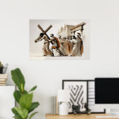 Poster Chemin de Croix Jésus prend sa croix (Bureau à domicile)