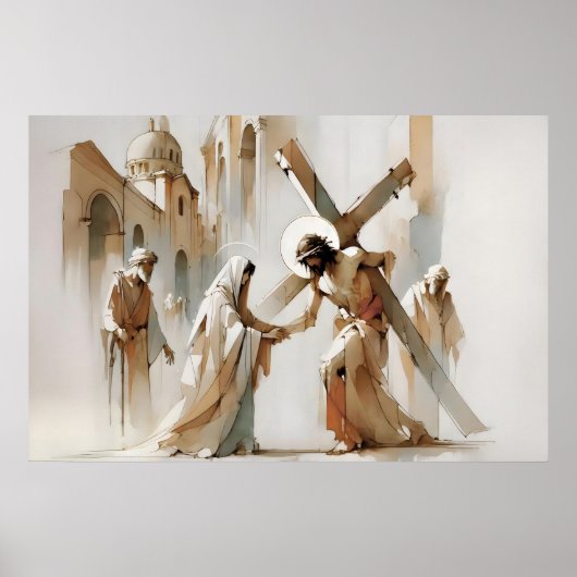 Poster Chemin de Croix Jésus rencontre sa mère (Devant)