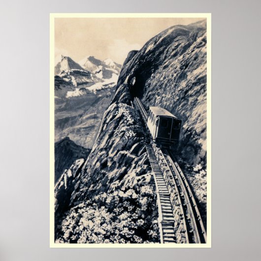 Poster Chemin de fer à crémaillère le plus pentu du Pilat (Devant)