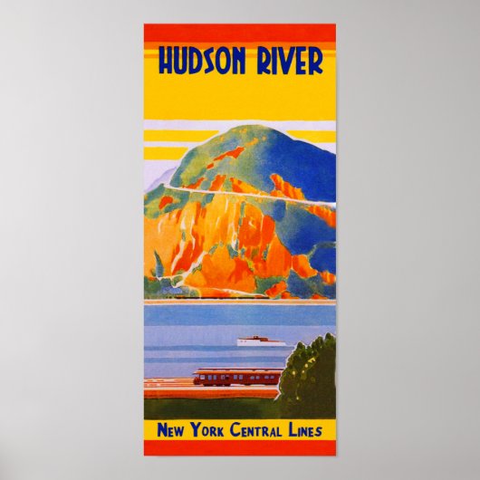 Poster Chemin de fer central de New York, Hudson River (Devant)