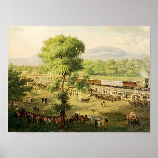 Poster Chemin de fer dans la vallée du Mexique, 1869 (Devant)
