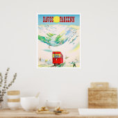 Poster Chemin de fer Davos Parsenn, train rouge, voyage v (Cuisine)