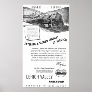Poster Chemin de fer de Lehigh Valley-A Deuxième siècle d