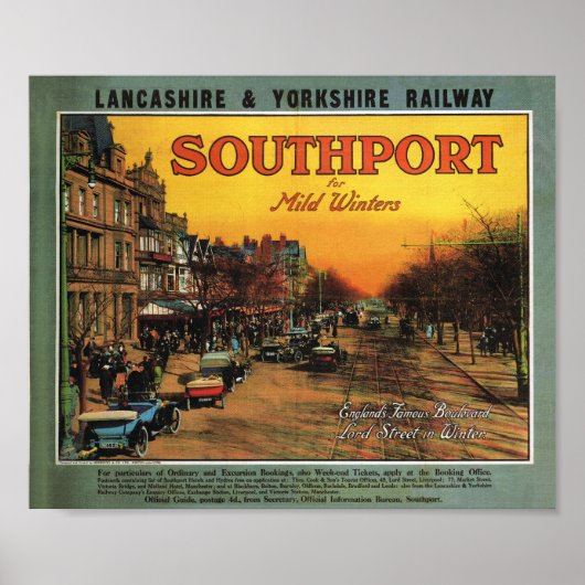 Poster Chemin de fer Lancashire et Yorkshire Southport (Devant)