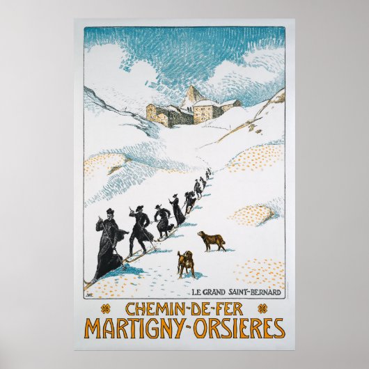 Poster Chemin de Fer Martigny-Orsières, Schweiz, Chemin d (Devant)