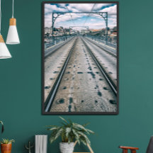 Chemin de fer métro sur le pont Dom Luis I pont su