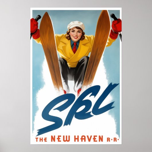 Poster Chemin de fer Ski New Haven (Devant)