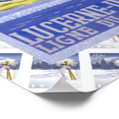 Poster Chemin de fer vintage Luzern Interlaken Brunig (Coin)