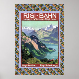 Poster Chemin de fer vintage Rigi Bahn