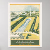 Poster Chemin de fer Washington DC Vers le Capitol Travel (Devant)