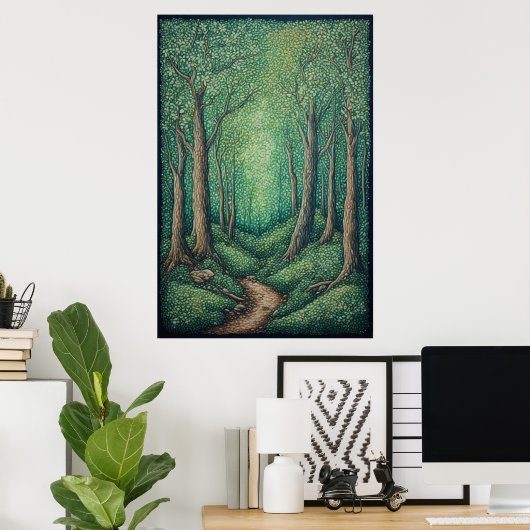 Poster Chemin de la forêt (Bureau à domicile)