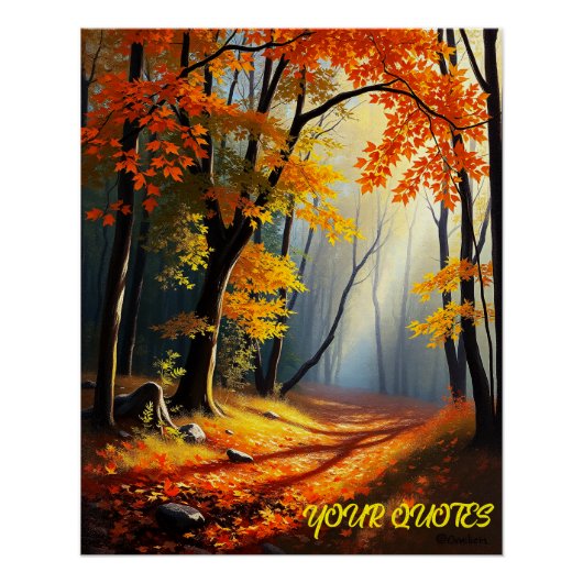 Poster Chemin de la forêt d'automne (Devant)