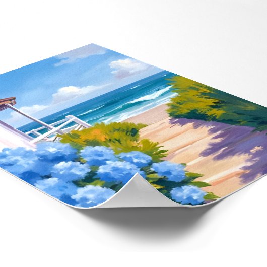 Poster Chemin de la plage de Cape Cod | Peinture côtière  (Coin)