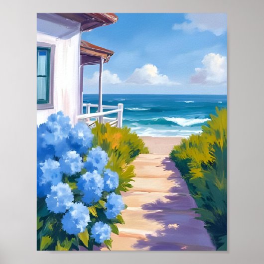 Poster Chemin de la plage de Cape Cod | Peinture côtière (Devant)