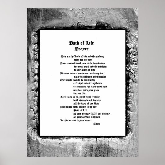 Poster Chemin de la vie Prière (Devant)