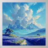 Poster Chemin de lavande - Art paysager (Devant)