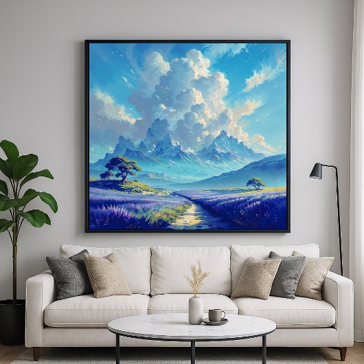 Poster Chemin de lavande - Art paysager