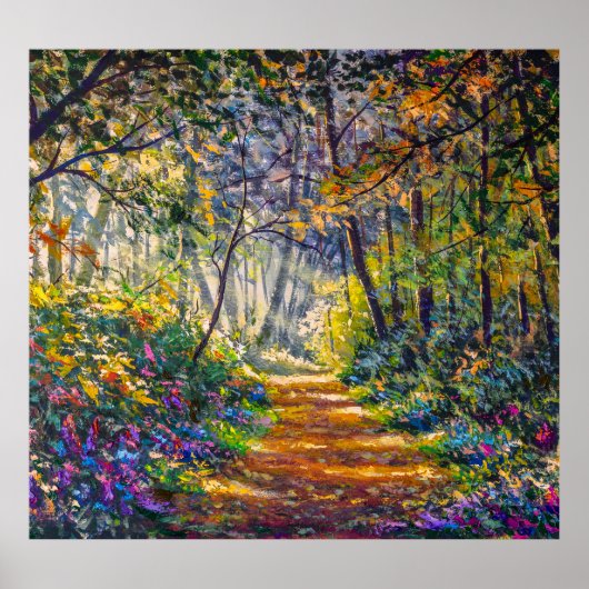 Poster Chemin de l'impressionnisme : Aquarelle de la forê (Devant)