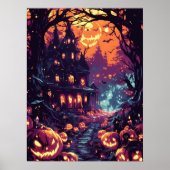 Poster Chemin de Maison Hantée au Clair de Lune (Devant)