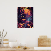 Poster Chemin de Maison Hantée au Clair de Lune (Cuisine)