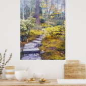 Poster Chemin de pierre dans une forêt moussue d'automne (Cuisine)
