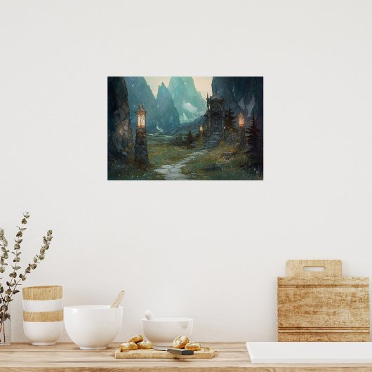 Poster Chemin de pierre serpentant à travers la vallée sa (Cuisine)