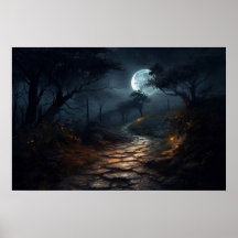 Chemin de pierre sinueuse peinture à l'huile au cl