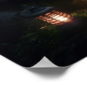 Poster Chemin de pierre sinueux vers les temples de roche (Coin)