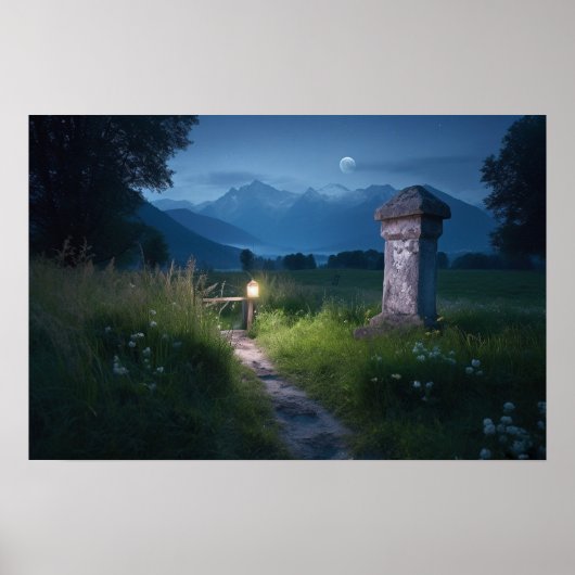 Poster Chemin de vent vers la ligne de propriété près du  (Devant)