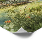 Poster Chemin d'enroulement en aquarelle jusqu'à un cotta (Coin)